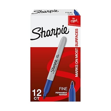 Sharpie Permanent Markers Fine Point Blue 12 Count