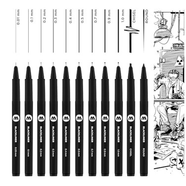 MOLOTOW Molotow Blackliner Pen Complete Set 11 Pens 1 Set Each 200485