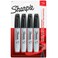 Sharpie Permanent Markers Large Chisel Tip Black 4 Count Marks on Paper Plastic Metal and More