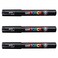 posca UNIBall POSCA Marker Pen PC1M Black Pack of 3 PENS