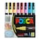 posca Posca Markers Set 8 Fine Paint Markers 3M Soft Tones White Sunshine Yellow Apricot Light Pink Coral Pink Lavender Light Blue Aqua Green