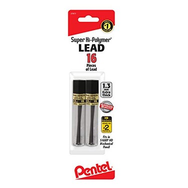 Pentel CH13BPHB2 Super HiPolymer Lead Refill 13mm HB 8PcsTube 2Pk