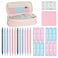 GUGUKUKU Aesthetic School Supplies with Cute Pencil Case 12x Pastel Mechanical Pencils 05 07mm with 720x HB Leads 4x Erasers and 1x Sticky Note Suitable for Writing Drafting Drawing Sketchingpink
