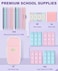 GUGUKUKU Aesthetic School Supplies with Cute Pencil Case 12x Pastel Mechanical Pencils 05 07mm with 720x HB Leads 4x Erasers and 1x Sticky Note Suitable for Writing Drafting Drawing Sketchingpink