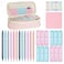 GUGUKUKU Aesthetic School Supplies with Cute Pencil Case 12x Pastel Mechanical Pencils 05 07mm with 720x HB Leads 4x Erasers and 1x Sticky Note Suitable for Writing Drafting Drawing Sketchingpink