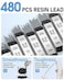 Four Candies 09mm Mechanical Pencil Set with Case 3PCS Metal Artist Lead Pencil with 8 Tubes 480PCS HB Lead Refills 3 Erasers 9 Eraser Refills For Engineer Art Writing Drafting Silver