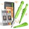 Nicpro CP3000 Carpenter Pencil with Sharpener 28 mm Mechanical Pencils with 19 Refills Deep Hole Marker for Construction Heavy Duty Woodworking Pencil Carpenter Tools for Architect MarkingGreen