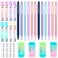 Yexiya 36 Pcs Mechanical Pencil Set 12 Pastel Cute Mechanical Pencils with 8 Tubes HB Resin Refills 4 Pcs Erasers and 12 Cap Eraser Refills for Writing05mm