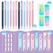 Yexiya 36 Pcs Mechanical Pencil Set 12 Pastel Cute Mechanical Pencils with 8 Tubes HB Resin Refills 4 Pcs Erasers and 12 Cap Eraser Refills for Writing05mm