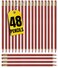 1InTheOffice Red Grading Pencils 2 Lead Red Pre Sharpened Checking Pencils 48 Pack