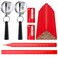 Honoson 24 Pieces Carpenter Pencils 7 Inches Octagonal Hard Black Construction Flat Pencils with Retractable Pen Holder and Sharpener for Woodworking MarkingRed Cover Black Refill