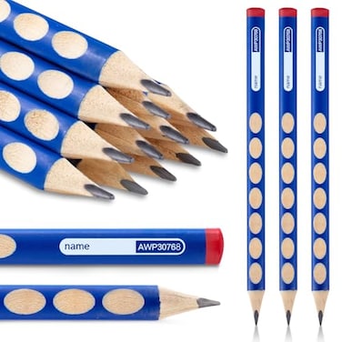 M&G MG 12 Pcs Triangular Pencils for Kids Triangular Pole with Grip Correction HB Pencils Presharpened Graphite Wood Pencils with Smooth Writing for School Office Painting Sketching Weddings