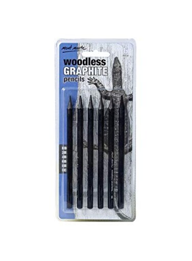 Mont Marte Woodless Graphite Pencils 6 Piece HB 2B 4B 6B 8B EE