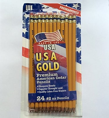 The Board Rose Art DDR64 2 HB Lead USA Gold Standard Yellow Pencils 24 Pack