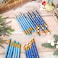 Whaline 50Pcs Winter Pencils with Erasers 2 Styles Dark Blue And Light Blue Short Writing Pencils White Snowflake Xmas Half Pencils for Home Office School Supplies4 In