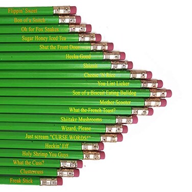 Wooden Shoe Designs Offensive Profanity Funny Curse Pencils Words Offensive Pencils