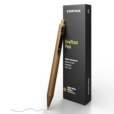 Everyman Military Grafton Super Matte Full Click Refillable Gel Pen Durable EDC Writing Tool with Deep Grip Smooth 07mm Ink Flow for Daily Use Notes Journaling and Office Essentials