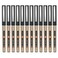 BaoKe Roller Ball Pens Liquid Gel Needlepoint Pens 05mm Writing Signature for Office Pack of 12Pcs BK111 black