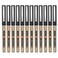 BaoKe Roller Ball Pens Liquid Gel Needlepoint Pens 05mm Writing Signature for Office Pack of 12Pcs BK111 black