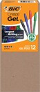 BIC Cristal Gel Pens Medium Point 07 mm Ultra Smooth Long Lasting Writing Assorted Color Gel Pens 12Count