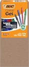 BIC Cristal Gel Pens Medium Point 07 mm Ultra Smooth Long Lasting Writing Assorted Color Gel Pens 12Count