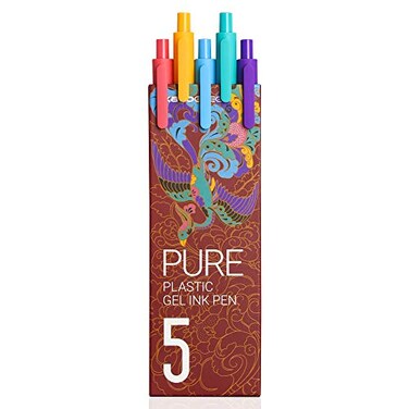 czxwyst Soft Touch Retractable Gel Ink Pens 05mm Fine Point Elegance Colors 5Pack Colored Ink