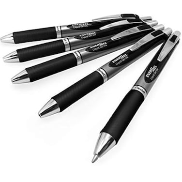 ENERGEL Energel BL80 Retractable Liquid Gel Ink Rollerball Pen 10mm Black Pack of 5