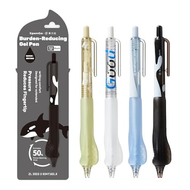 EpenGo Smooth Writing Pens Fine Point 05mm Black Ink Gel Pen Retractable Click Design with Ergonomic Soft Grip Cushion 5 Pcs for Office School Supplies 4Pack