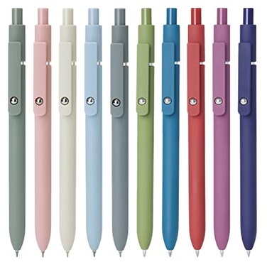 FIOVER Gel Pens10pcs 05mm Quick Dry Black Ink Fine Point Smooth Writing Pens HighEnd Series Ballpoint for Office School SuppliesMorandi Retro