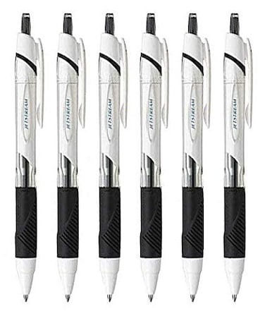 uni Jetstream Extra Fine Point Retractable Roller Ball Pensrubber Grip Type 05mmblack Inkvalue 6 Pcs