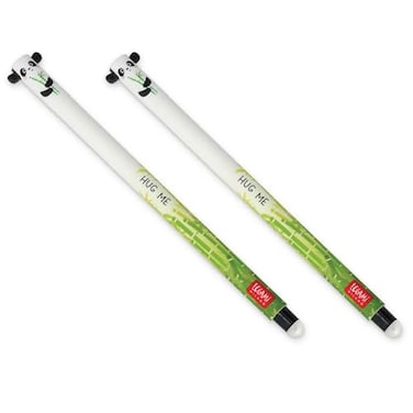 Legami LEGAMI Erasable Gel Pen Panda Thermosensitive Ink 07 mm Tip Diameter 15 cm Length Black ink Pack of 2