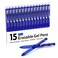 Lineon Erasable Gel Pens 15 Pack Blue Retractable Erasable Pens Clicker Fine Point Make Mistakes Disappear Blue Ink for School Office