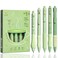 LSLSHY Cute Gel Pens 5Pcs Retractable Quick Dry Ink Pens 05mm Fine Point Black Ink Kawaii Smooth Writing Pens for School Office Supplies Aesthetic pretty pens Green tea