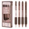Mabor 4pcs Coffee Neutral Pen Set Journal Set Aesthetic Assorted 05mm Fine Point Retractable Black Pen Smooth Writing Drawing Brown Home School Office Supplies