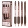 Mabor 4pcs Coffee Neutral Pen Set Journal Set Aesthetic Assorted 05mm Fine Point Retractable Black Pen Smooth Writing Drawing Brown Home School Office Supplies