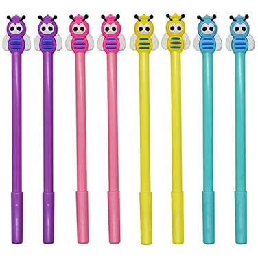 Maydahui 12 PCS Bees Gel Pen Cute Cartoon Pens Black Ink for School Teachers Students