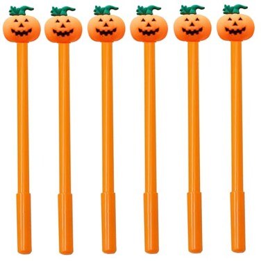 Maydahui 30 PCS Halloween Pen Funny Pumpkin Shape Rollerball Pen Cute Kawaii Pens Novelty Pen Black Gel Ink for Party Office School Halloween