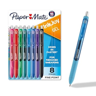 Paper Mate InkJoy Gel Pens Fine Point 05mm 8 Count Back to School Teacher Supplies Writing Journaling