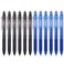 ParKoo Retractable Erasable Gel Pens Clicker Fine Point 07 mm No Need for White Out 6 Black6 Blue Ink for Completing Sudoku and Crossword Puzzles
