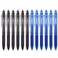 ParKoo Retractable Erasable Gel Pens Clicker Fine Point 07 mm No Need for White Out 6 Black6 Blue Ink for Completing Sudoku and Crossword Puzzles