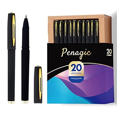 Penagic Pens P223A Gel Pens Fine Point 07 mm Black Ink Roller Ballpoint Pens Matt Design Stationery Pens for School Office Supplies