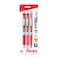 Pentel EnerGel RTX Retractable Liquid Gel Pen 07mm Journaling Hue Red Pink and Coral Ink Pack of 3 Pens BL77RBJBP3M