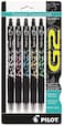 PILOT Pilot 31373 G2 Fashion Premium Retractable Gel Ink Pen Black InkAsst Barrels7mm 5Pack PIL31373
