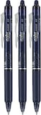 PILOT FriXion Clicker Erasable Pens Refillable Retractable Gel Ink Pens Fine Point 07 mm Navy Ink 1Pack Pack of 3 Ideal for School Journaling Office Writing