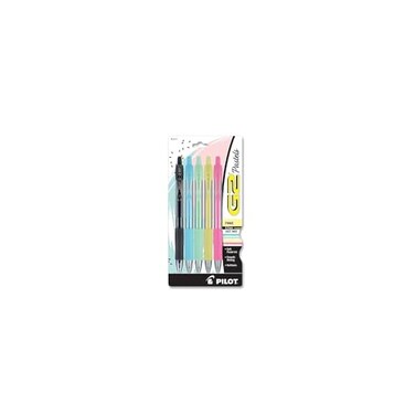 PILOT Pilot G2 Pastel Gel Pen Retractable Fine 07 Mm Assorted Pastel Ink and Barrel Colors 5Pack