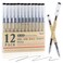 RIANCY Japanese Style Black Gel Ink Pens 035mm Extra Fine Point No Smudge Quick Drying Japanese Ink Pen for Journal Planners Thin Notebook Paper Office School Supplies 12 Pack Writing Drawing