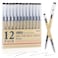RIANCY Japanese Style Black Gel Ink Pens 035mm Extra Fine Point No Smudge Quick Drying Japanese Ink Pen for Journal Planners Thin Notebook Paper Office School Supplies 12 Pack Writing Drawing