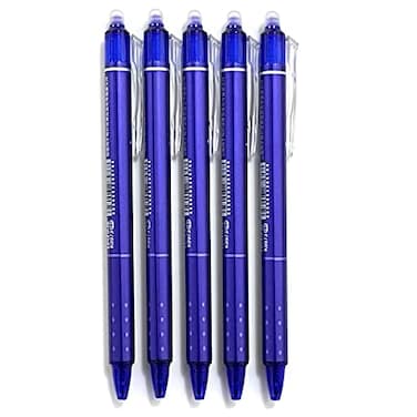 sencoo 5 pack Erasable Blue Gel Pens Retractable Erasable Blue Ink Rollerball Pens Students Stationery Office Pens School Prize Girl Gift Pens