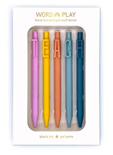 SNIFTY Word Play Pens TEACH Black ink gel pen set of 5