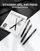 STAGEEK 05mm Gel Pens Fine Point Smooth Writing Pens 12PCS Black Ink Pens Retractable LeatherLike Black Gel Pens Business Gel Pen for Journaling Writing School Office Use Black